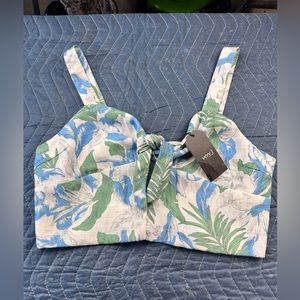 Very J Floral Bustier top Size Large - NWT